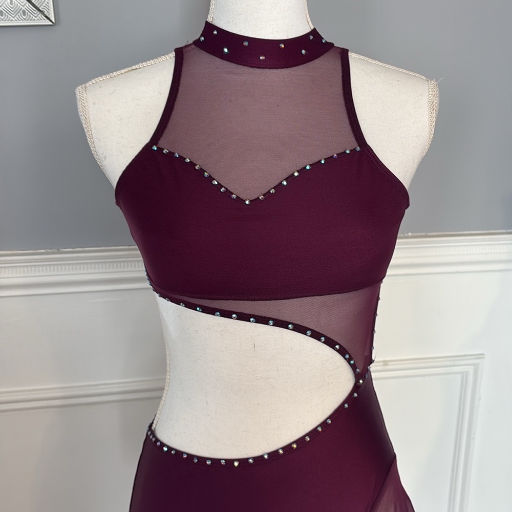 Jazz Dance Costume -Wine Adult XS